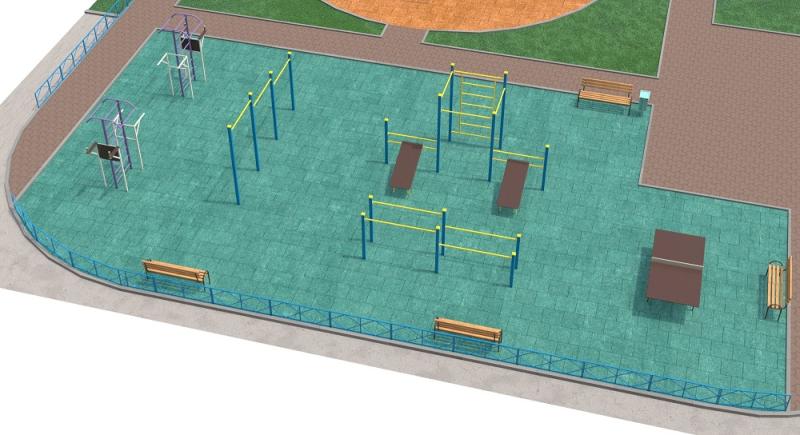 Проект спортивной площадки с столом теннисным в Магадане
