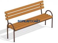 Парковая лавочка со спинкой МАФ 1605 в Магадане