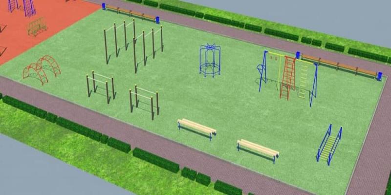 Проект детско-спортивной площадки для школы - детсада в Магадане