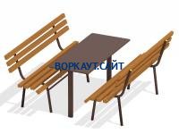 Дачный комплект из 2 лавочек и стола МАФ 1620 в Магадане