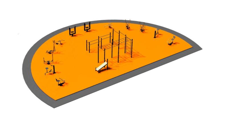 Дизайн проект спортплощадки Полукруглая в Магадане