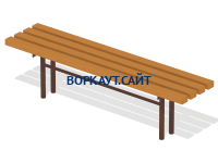 Лавочка без спинки МАФ 1601 в Магадане