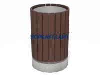 Урна деревянная круглая с бетонным основанием МАФ 1632 в Магадане