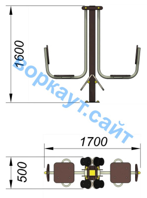 Уличный тренажер "Жим ногами горизонтальный " УТ 003 в Магадане