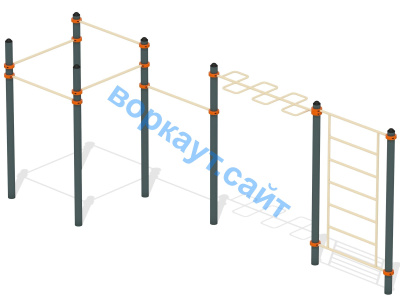 Воркаут турники с шведской стенкой и рукоходом  ВС-21 в Магадане