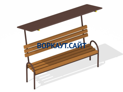 Лавочка под навесом МАФ 1607 в Магадане