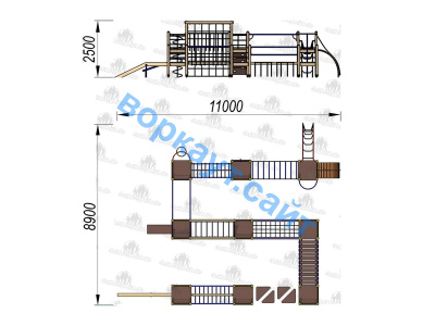 Детский спортивный комплекс Полоса препятствий ДСК 3116 в Магадане