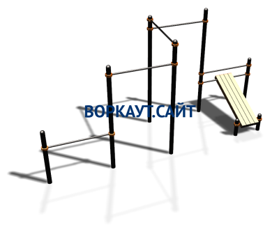Воркаут комплекс разноуровневых турников со скамьей для пресса ВС-37 в Магадане