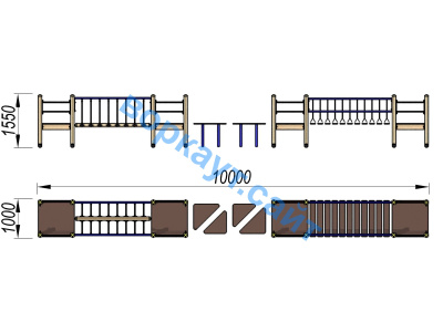 Детский спортивный комплекс Двойной мостик ДСК 3115 в Магадане