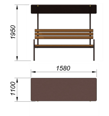 Лавочка под навесом МАФ 1607 в Магадане
