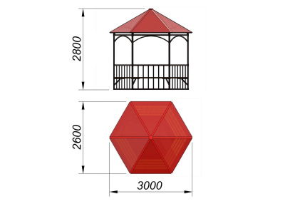 Беседка с лавками и полом МАФ 4122 в Магадане