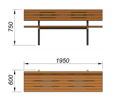 Диван уличный МАФ 1608 в Магадане