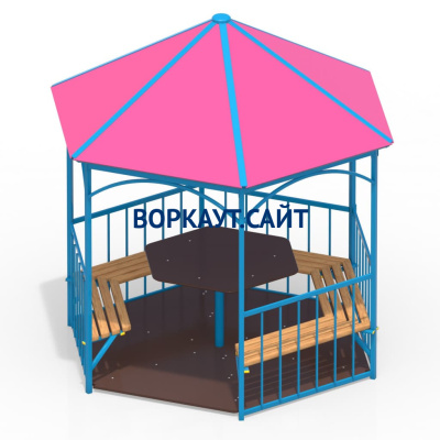 Беседка со столом, лавками и полом МАФ 4123 в Магадане