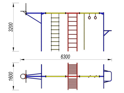 Гимнастический комплекс с баскетбольным щитом МАФ 3001 в Магадане Гимнастический комплекс с баскетбольным щитом МАФ 3001 в Магадане